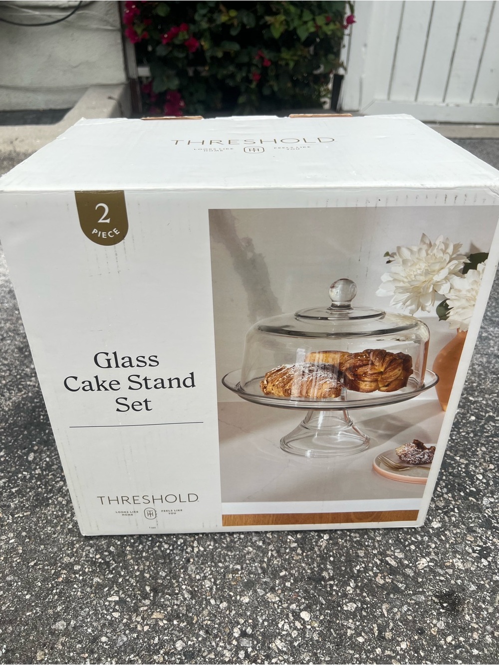 Threshold Glass Cake Stand Set - Clear (2-Piece)